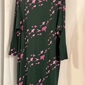 Fighting Eel Green Dress with Pink Pattern Origami Fish Wakame